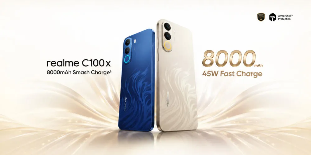 Realme C100x : Baterai 8000mAh, Layar 120Hz, Tangguh untuk Seharian
